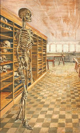 Sample artwork by Émile Salkin (1900 - 1977), known for skeleton studies, surrealism, painting on canvas - View similar artists and auction records
