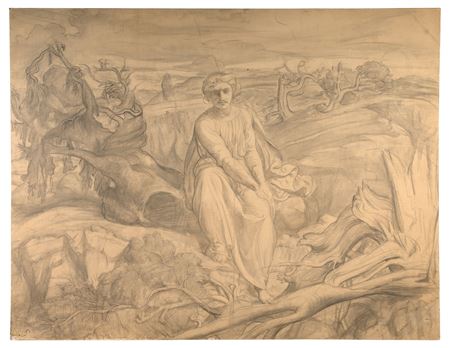 Study for "Without God", from the second series of the Poem of the Soul by Louis Janmot - Auction record, sale price, and art valuation. Compare with similar artists and explore comparable artworks.