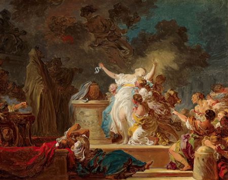 Sample artwork by Jean-Honore Fragonard (1732 - 1806), known for voluptuous female figure, genre, landscape and history painting, drawing, illustration - View similar artists and auction records