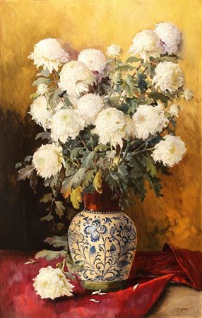 Vase with Chrysanthemums