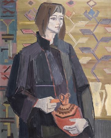 Young Girl in Chamber from Oltenia [1967] by Gheorge (Gheorghe) Saru - Auction record, sale price, and art valuation. Compare with similar artists and explore comparable artworks.