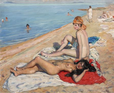 On the Beach [1919] by Janos Czencz - Auction record, sale price, and art valuation. Compare with similar artists and explore comparable artworks.
