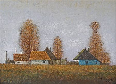 Sample artwork by Ion Grigore (1940 - 2016), known for folk-inspired painting - View similar artists and auction records