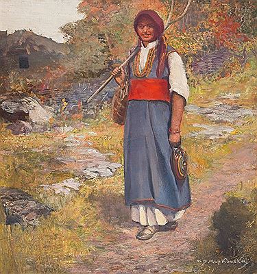 Bulgarian peasant girl by Jan Vaclav Mrkvicka - Auction record, sale price, and art valuation. Compare with similar artists and explore comparable artworks.
