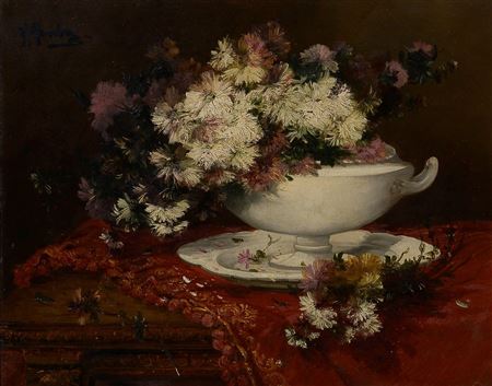 Flowers on an entablature