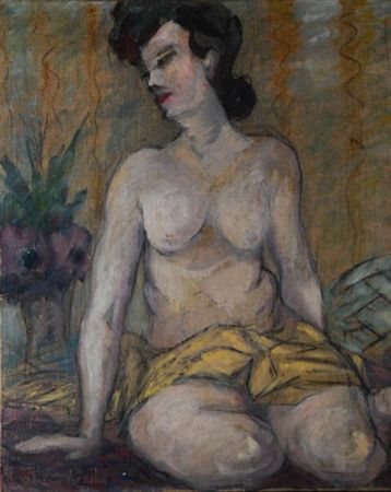 Nu au bouquet by Marie Therese Dethan-Roullet - Auction record, sale price, and art valuation. Compare with similar artists and explore comparable artworks.