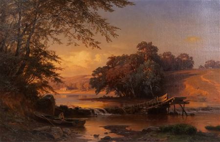 Landscape with boater