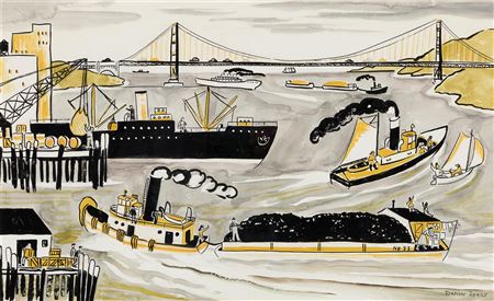 "Harbor Scene" 1948