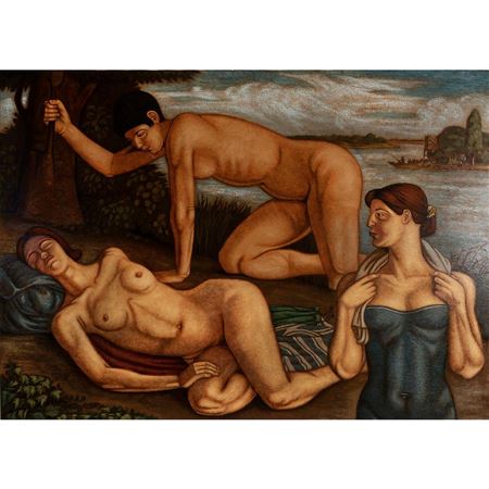 Two Nudes and a Woman
