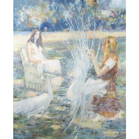 White and Green (The Peacocks)" #346, 1974