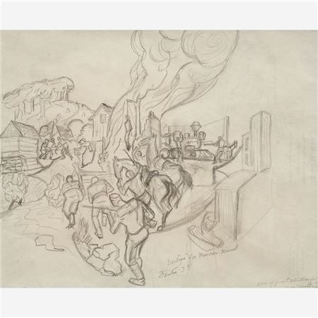 Study for Civil War Scene of the Missouri Mural, 1935