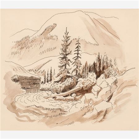 Wyoming Landscape from the Nature Sketchbook, ca. 1963