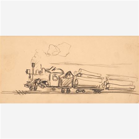 Train Hauling Logs, 1928