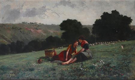 Landscape with shepherds and flock