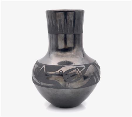SAN ILDEFONSO PUEBLO BLACKWARE VASE by Maria & Santana Martinez - Auction record, sale price, and art valuation. Compare with similar artists and explore comparable artworks.