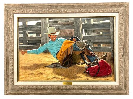 Sample artwork by Kenneth Freeman (1935 - 2008), known for cowboy genre - View similar artists and auction records
