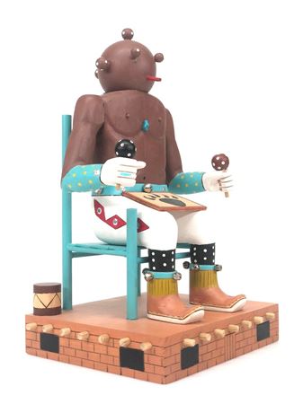 Choctaw Mud Head Wood Sculpture