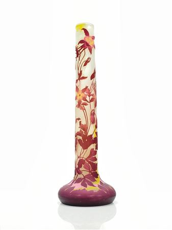 Cameo Glass Floral Vase