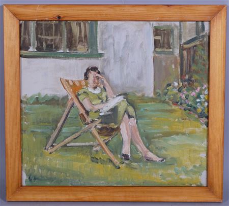 Woman in a deck chair