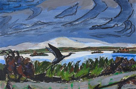 "Blue Heron, Pilgrim Lake"