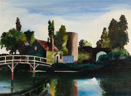 UNTITLED, LANDSCAPE WITH STREAM AND BRIDGE