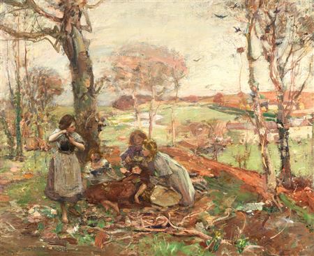 Springtime - Children amongst the trees