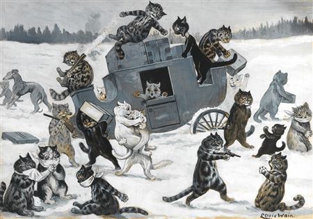 A Highway Robbery by Louis William Wain - Auction record, sale price, and art valuation. Compare with similar artists and explore comparable artworks.