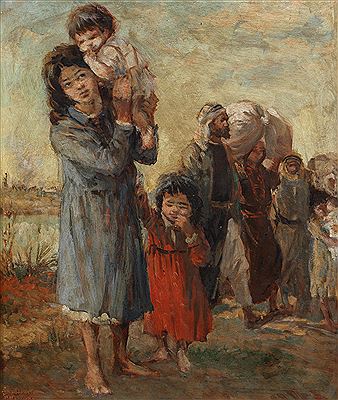 Palestinian Refugees by Kamel Moustafa - Auction record, sale price, and art valuation. Compare with similar artists and explore comparable artworks.