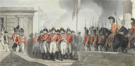 Sample artwork by John Augustus Atkinson (c 1775 - 1833), known for detailed watercolors, etchings, and illustrations of russian life and military scenes - View similar artists and auction records