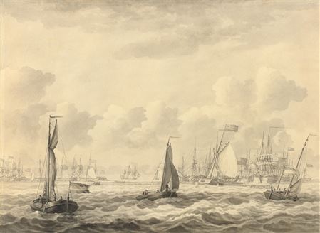 The British fleet under Lord Duncan in the Nieuwe Diep, Texel, August 1788
