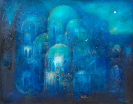 Sunset on Salam City by Suad Al-Attar - Auction record, sale price, and art valuation. Compare with similar artists and explore comparable artworks.