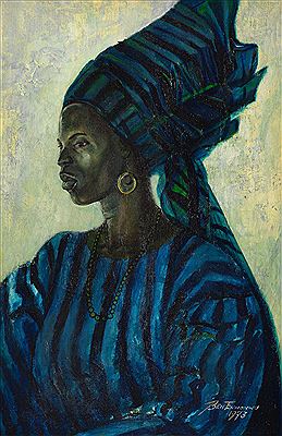 Yoruba Woman in Blue
