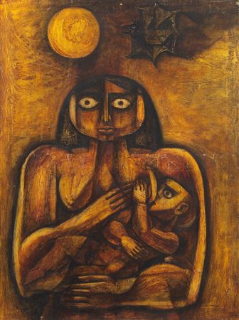 Mother & Child by Nazir Nabaa - Auction record, sale price, and art valuation. Compare with similar artists and explore comparable artworks.