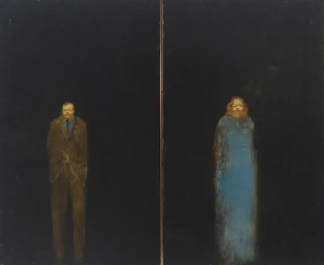 Man-Woman, Diptych by John Jones - Auction record, sale price, and art valuation. Compare with similar artists and explore comparable artworks.