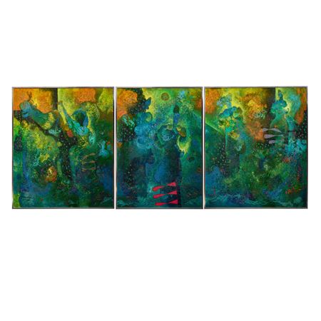 Las Bañistas (Triptych) by Vladimir Cora - Auction record, sale price, and art valuation. Compare with similar artists and explore comparable artworks.