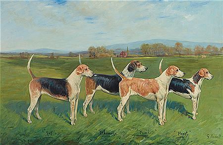 Prize fox hounds in a landscape (a pair) by George Thomas Paice - Auction record, sale price, and art valuation. Compare with similar artists and explore comparable artworks.
