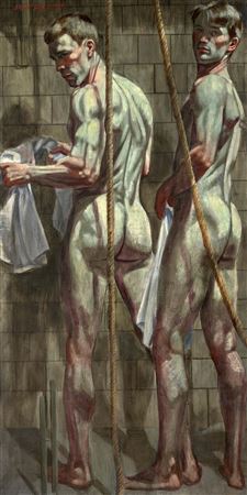 Deux hommes sous la douche