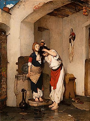 Jeune fille au bain
