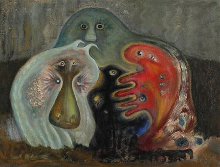 Composition with figures by Teddy Sorensen - Auction record, sale price, and art valuation. Compare with similar artists and explore comparable artworks.