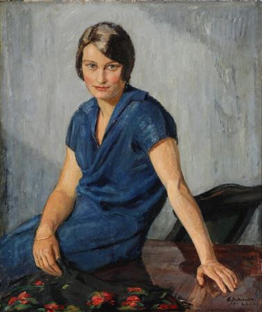 Portrait of professor Sigrid Møller. by Carl Joseph Schwenn - Auction record, sale price, and art valuation. Compare with similar artists and explore comparable artworks.