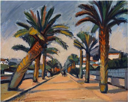 Palm trees, Southern France by Karl Larsen - Auction record, sale price, and art valuation. Compare with similar artists and explore comparable artworks.