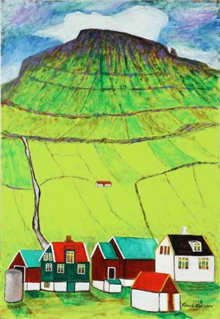 Landscape from Faroe Islands. by Frimod Joensen - Auction record, sale price, and art valuation. Compare with similar artists and explore comparable artworks.