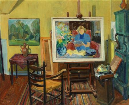Interior with painting.