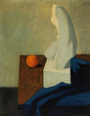 Still life with a female torso and an orange by Georg Poulsen - Auction record, sale price, and art valuation. Compare with similar artists and explore comparable artworks.