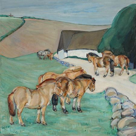 Scenery with horses.