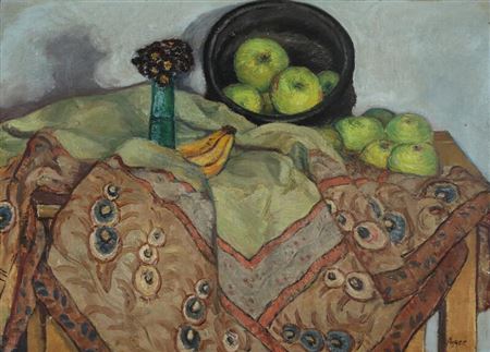 Still life with fruit. by Knud Agger - Auction record, sale price, and art valuation. Compare with similar artists and explore comparable artworks.