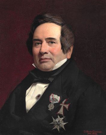 Portrait of the Danish Golden Age poet and author Adam Oehlenschläger (1779–1850) in tailcoat with decorations