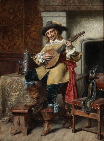 Sample artwork by Julius Ehrentraut (1841 - 1923), known for figure, genre paintings - View similar artists and auction records