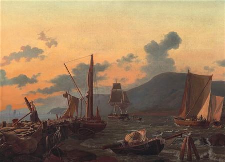“Parti af Faxe Fjord på Island. Aftenbelysning”. Faxe Bay, Iceland. Evening light