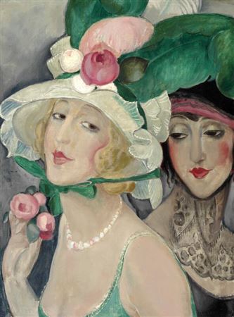 Cocottes with hats (Lili and friend), c. 1920.